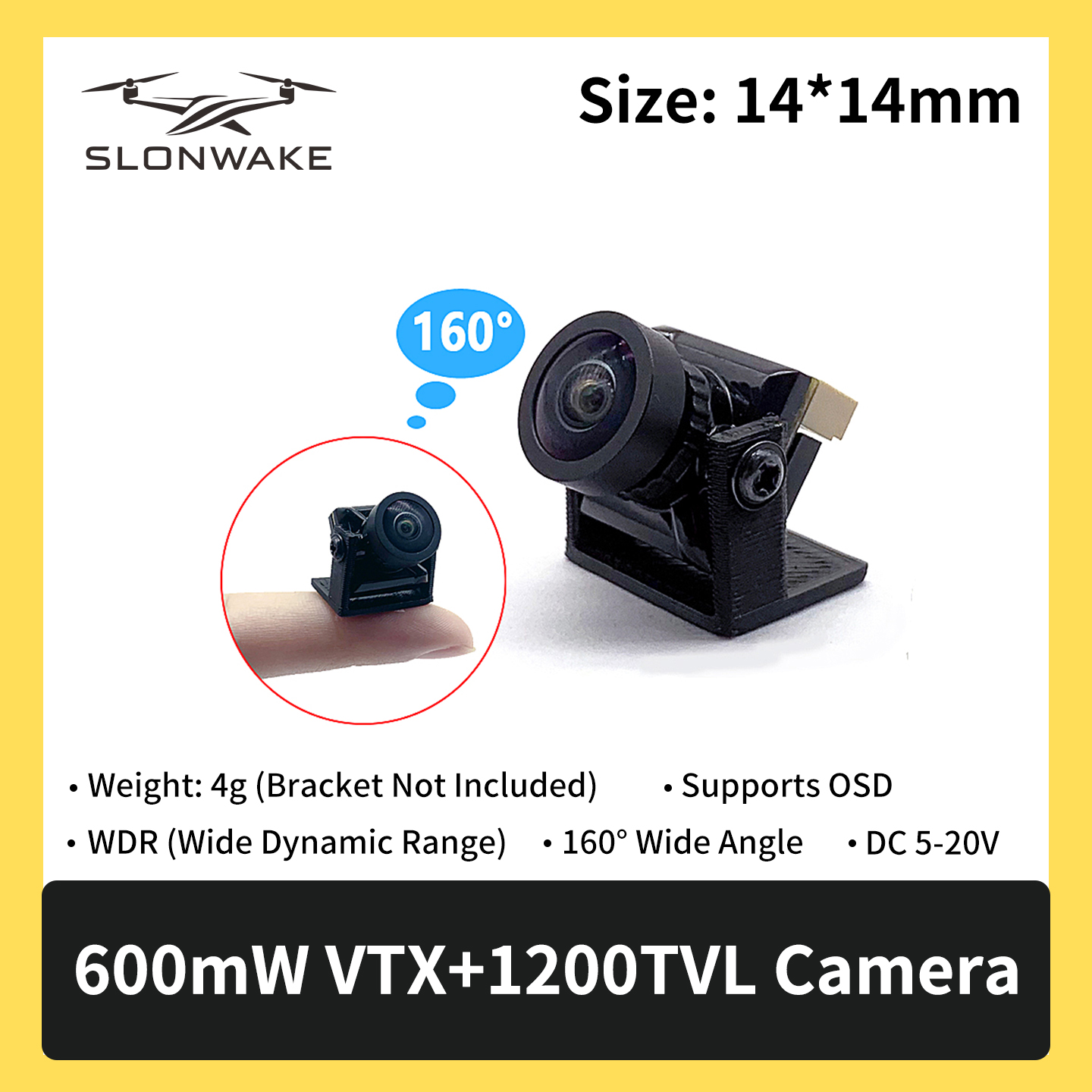 SLONWAKE 5.8G 600mW 7-24V FPV  - Drone Camera Wide Angle avaliação e preço