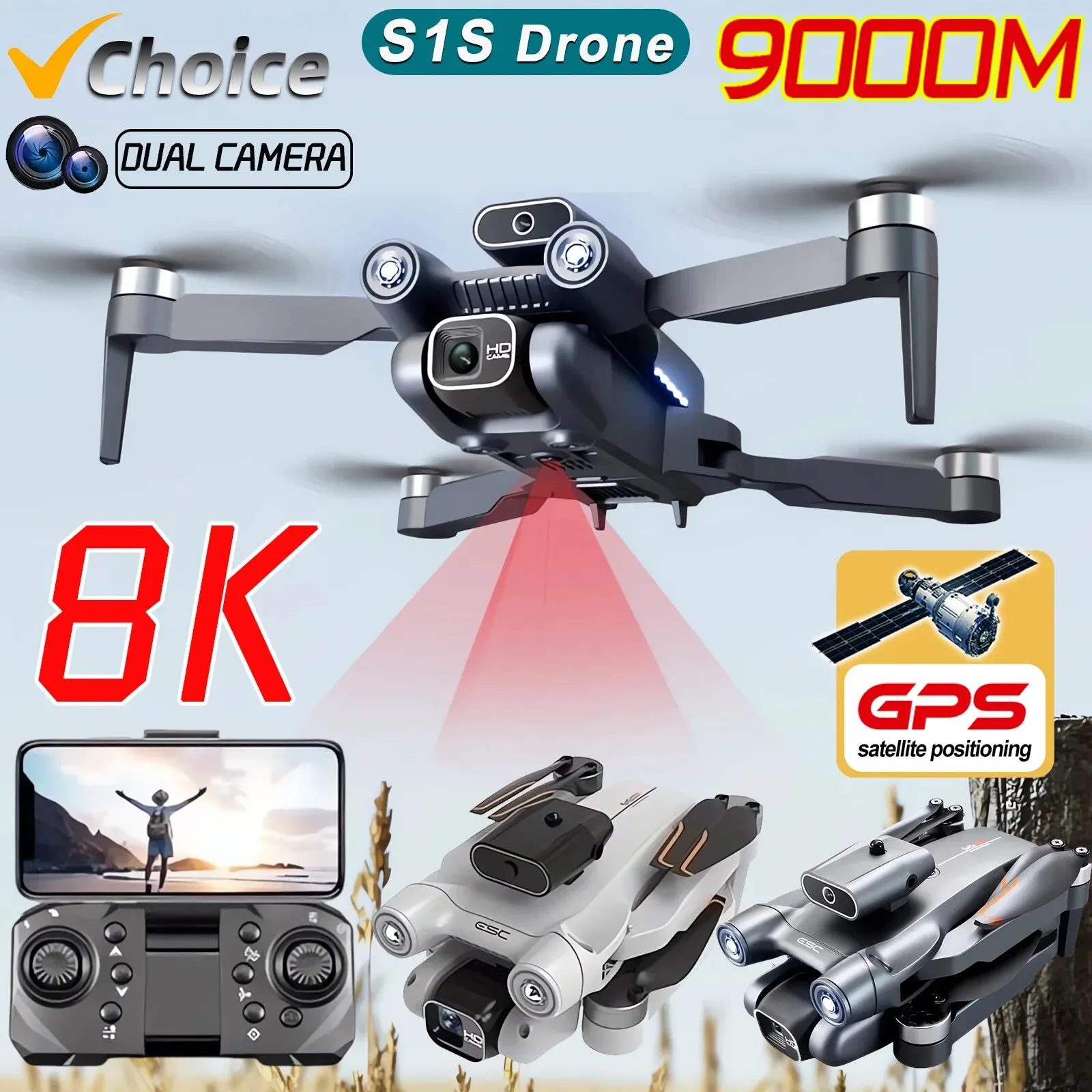 New S1S 5G GPS Drone Camera 8K - Drone Camera Mount avaliação e preço