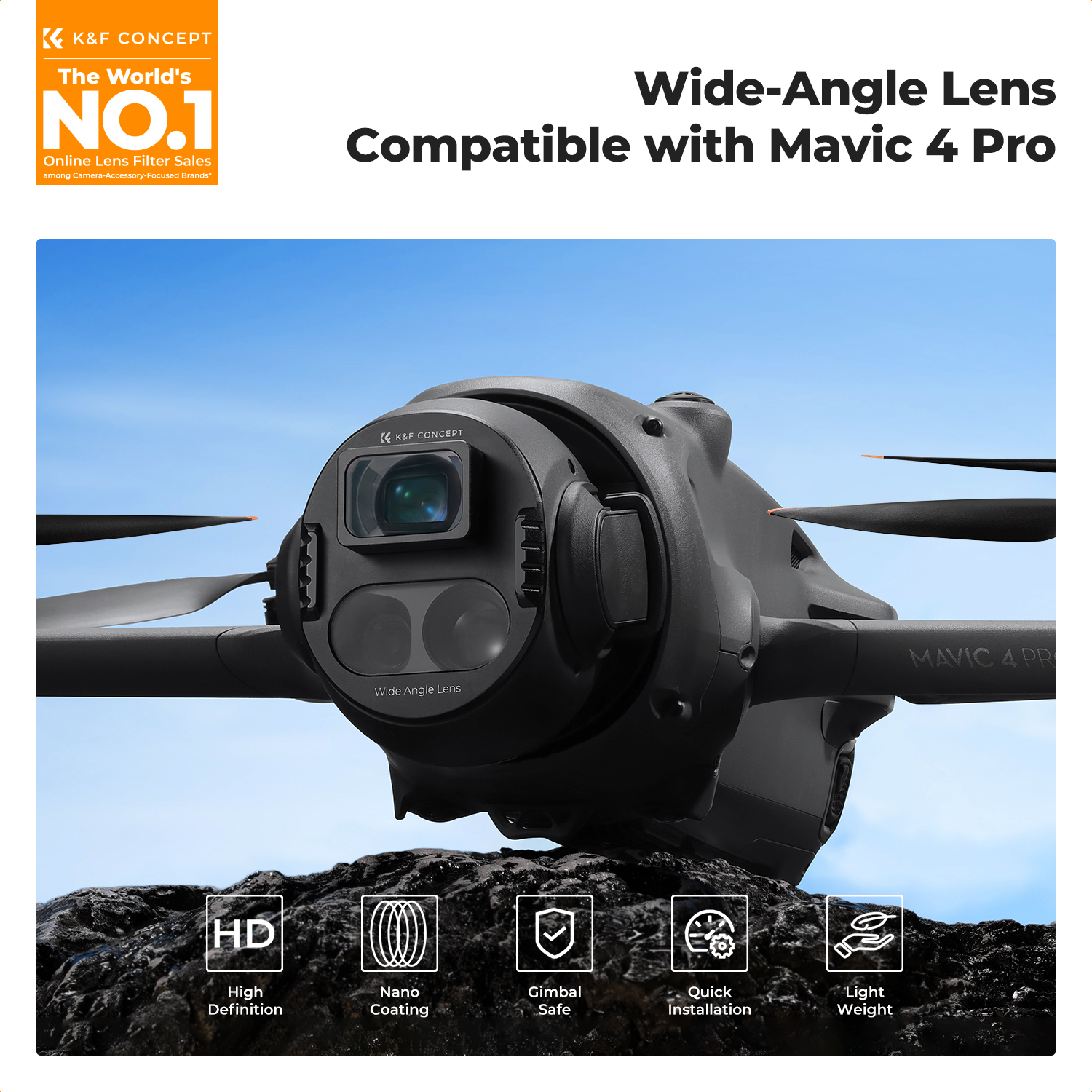 K&F Concept Wide-Angle Lens fo - Drone Camera Filter avaliação e preço