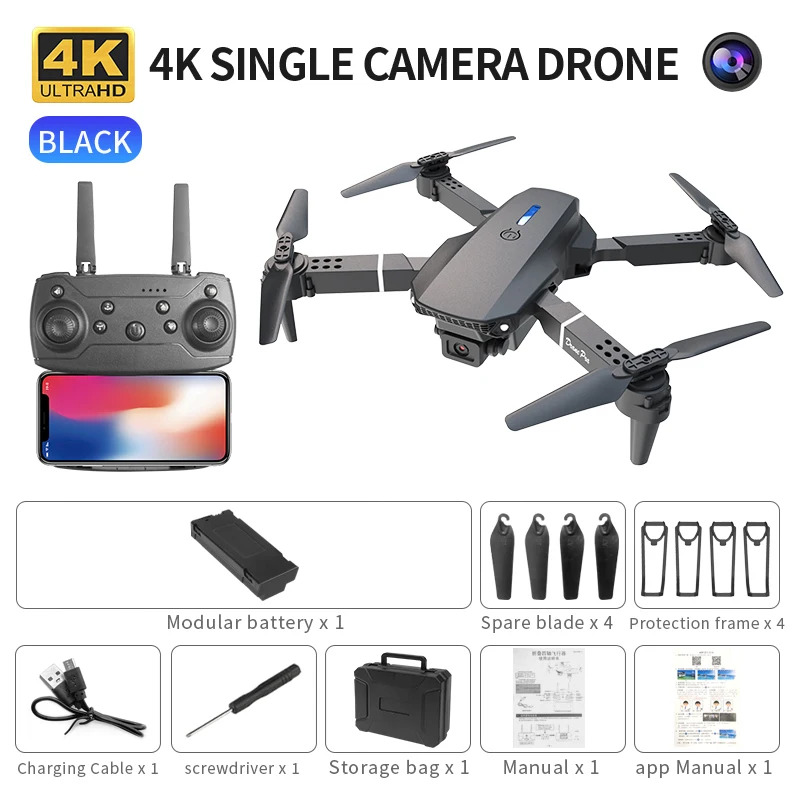 E88 ProIntelligent Folding Dro - Drone Camera Hd avaliação e preço