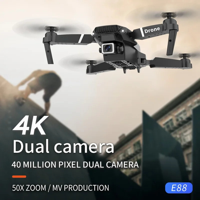 E88 ProIntelligent Folding Dro - Drone Camera Hd avaliação e preço