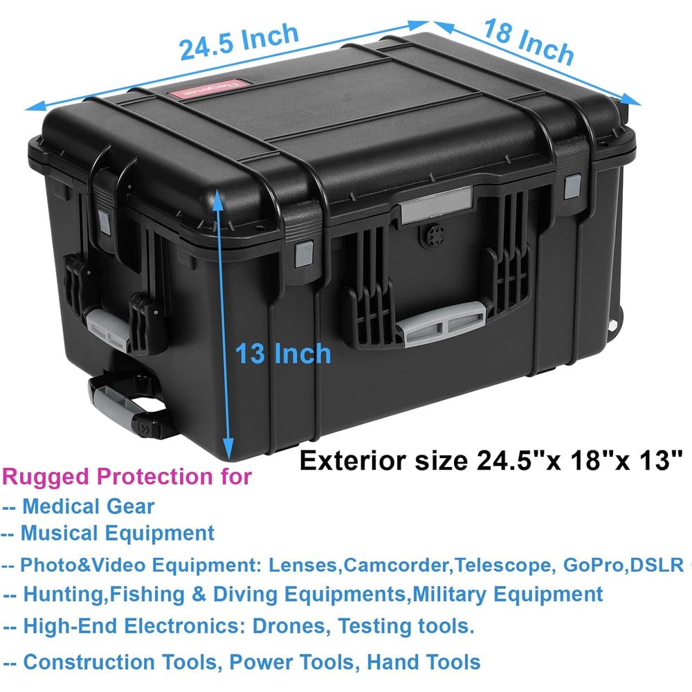 24.5 Rolling Waterproof Case w - Drone Camera Waterproof avaliação e preço